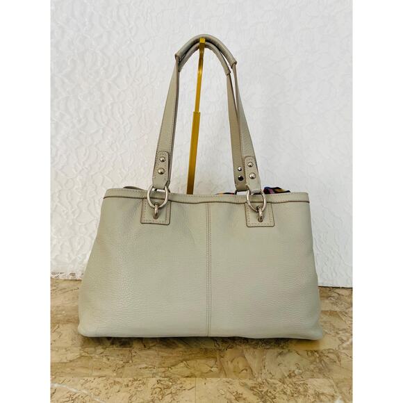 Coach penelope light gray pebble Leather Satchel BAG PURSE shoulder bag F19044 - Picture 3 of 10